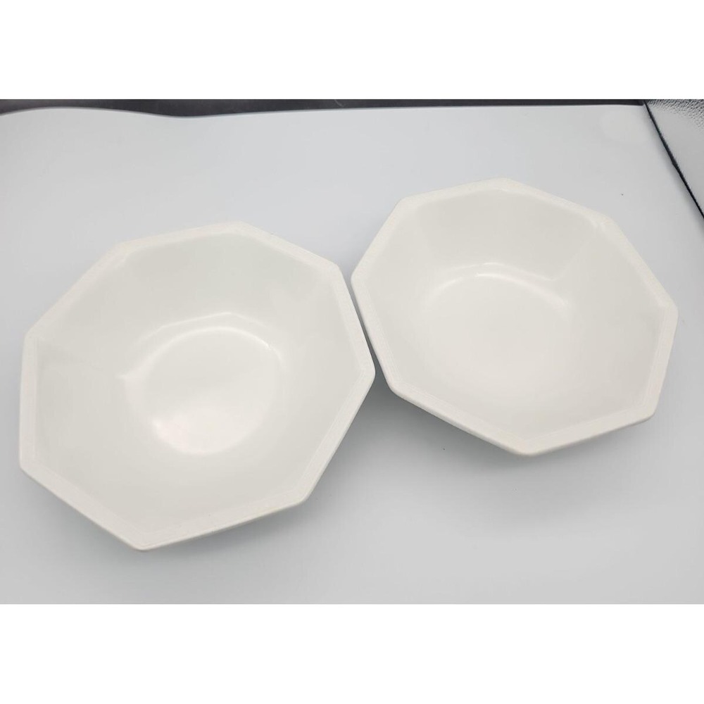 Set Of 2 Johnson Brothers Heritage White Soup Cereal Bowls Octagon 6.75"